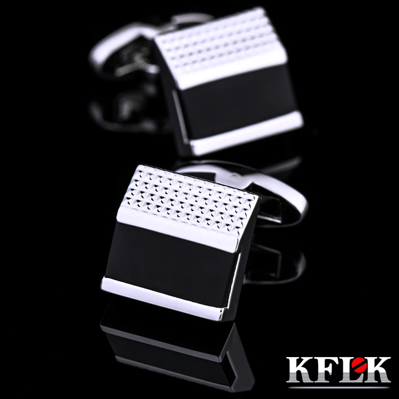 Мужские запонки для рубашки KFLK с пуговицами высококачественные черные