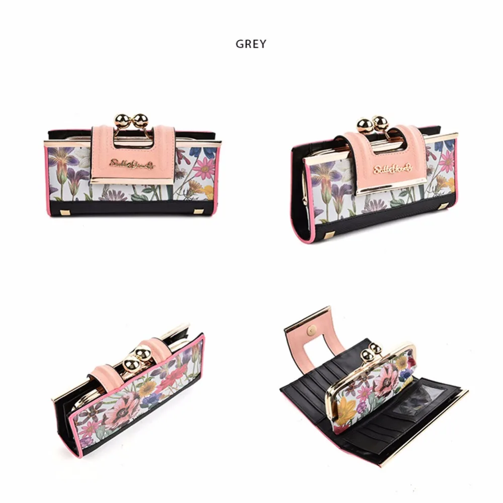 Женщины ИСКУССТВЕННАЯ Кожа Кошелек Цветы Шаблон Хорошее качество Хороший | Багаж