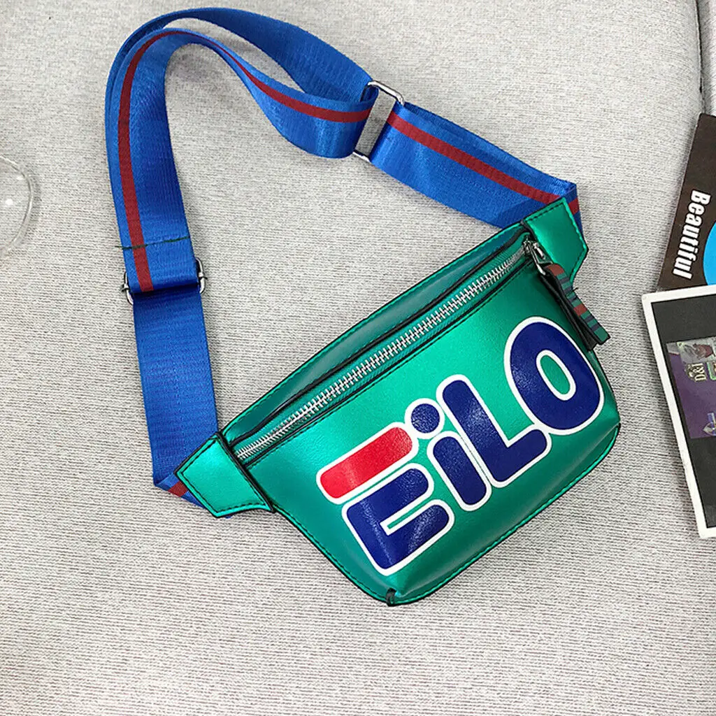 Женская нагрудная сумка модная универсальная яркая поясная из искусственной