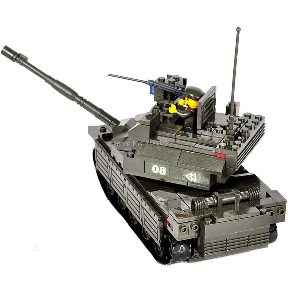 Sluban 6500 312 шт. в стиле милитари главный боевой танк строительный блок 4 игрушка |