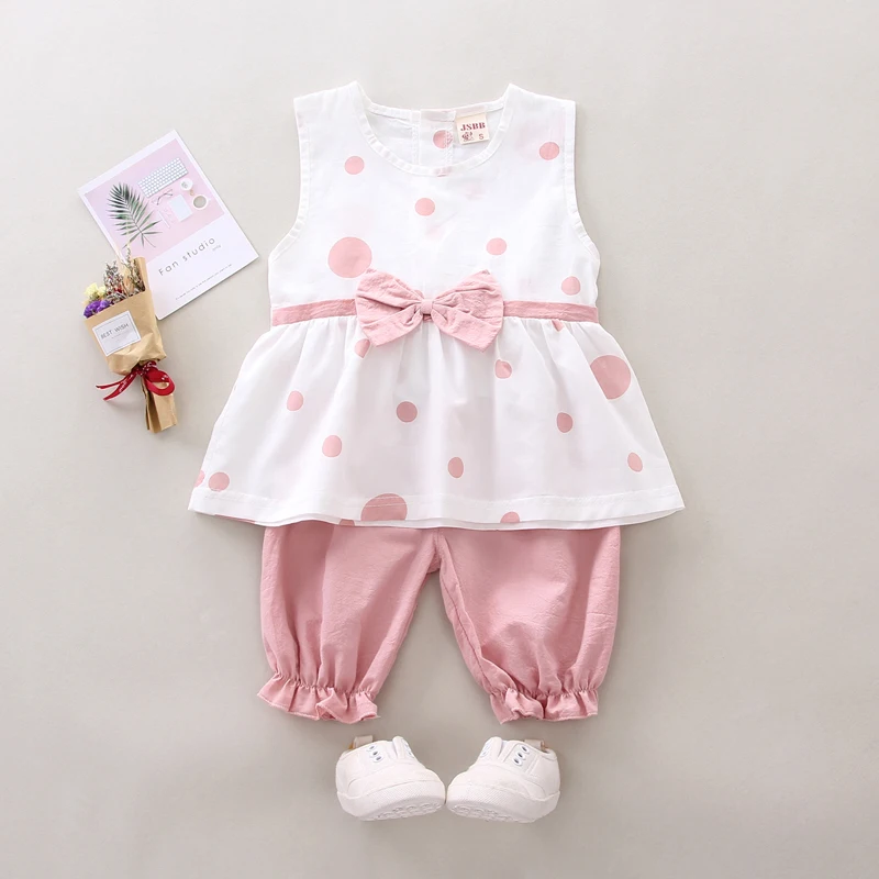 LFL yuan Pink Летняя одежда для малышей; Одежда для девочек; хлопковый жилет для младенцев; шорты; комплект из 2 предметов; костюм для малышей; детская одежда; Детские повседневные спортивные костюмы - Цвет: LFL yuan Pink