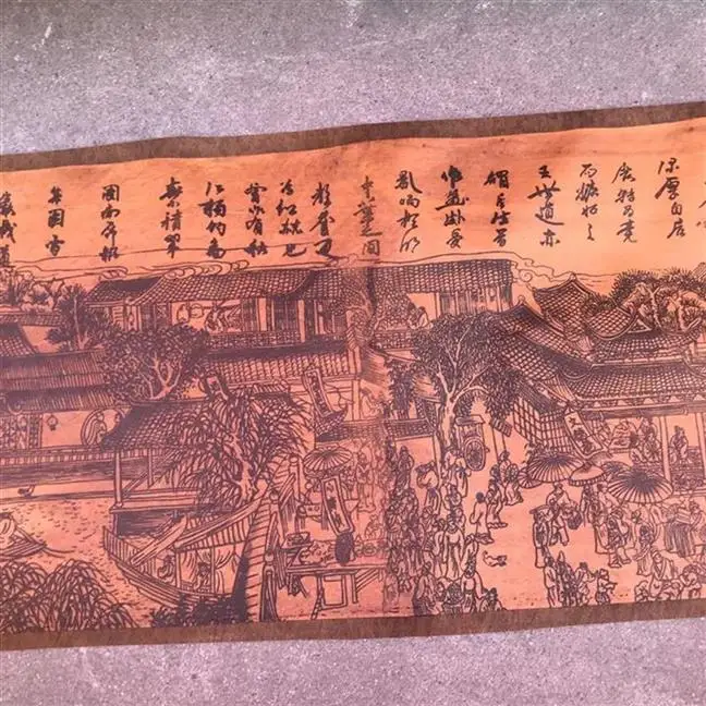 Китайская старая картина бумага &quotРисунок&quot длинная прокрутка длинный рисунок