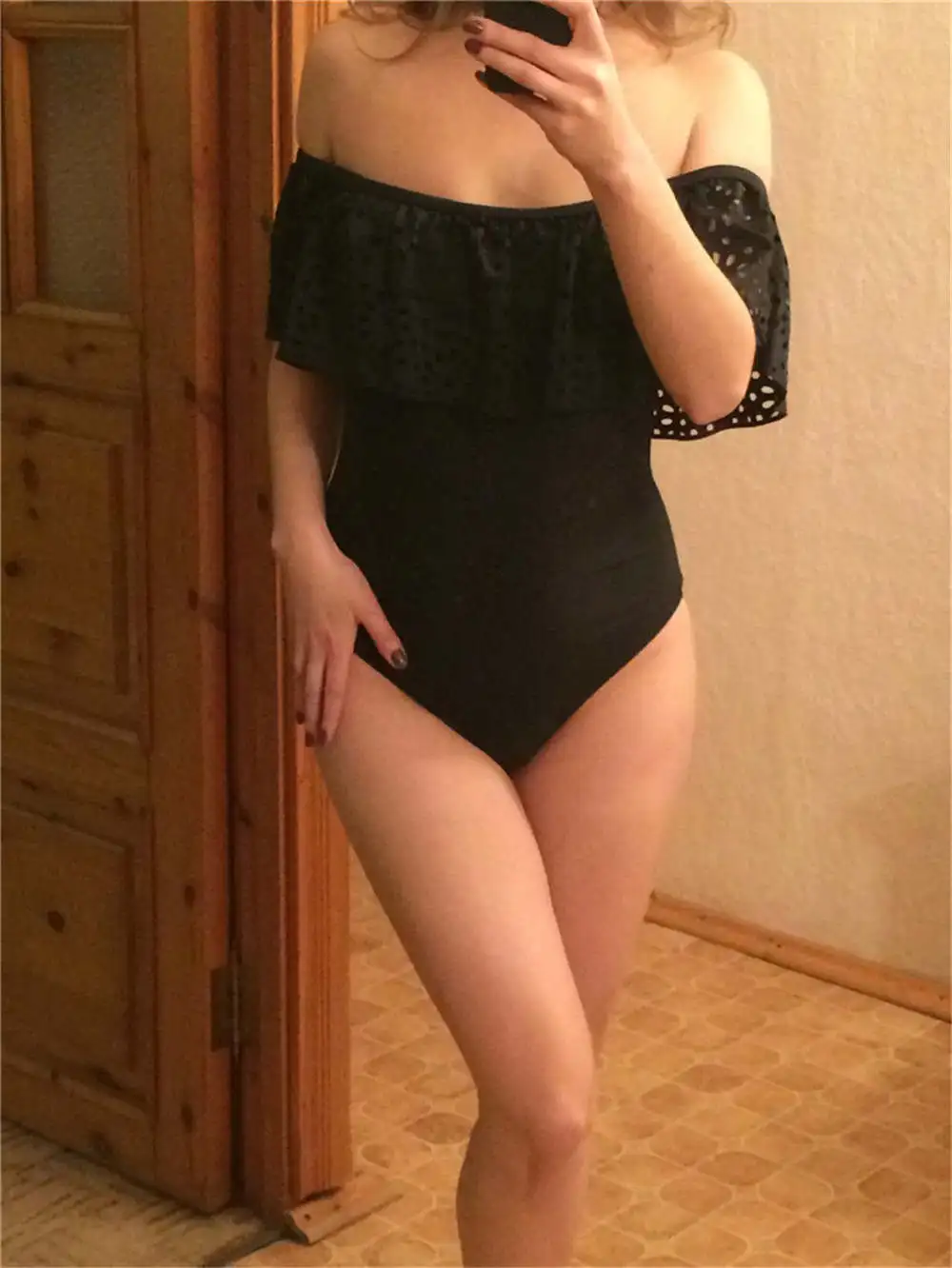 Одежда для плавания, сексуальный Одноцветный купальник с открытыми плечами, Женский цельный купальник, женский купальный костюм с оборками, монокини, одежда для плавания, XL