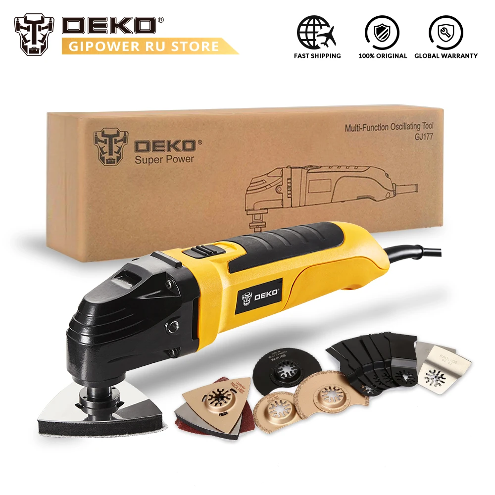 DEKO GJ177 220 В переменная скорость Электрический многофункциональный Осциллирующий Инструмент Мощный многофункциональный инструмент Электрический триммер с пилой аксессуары