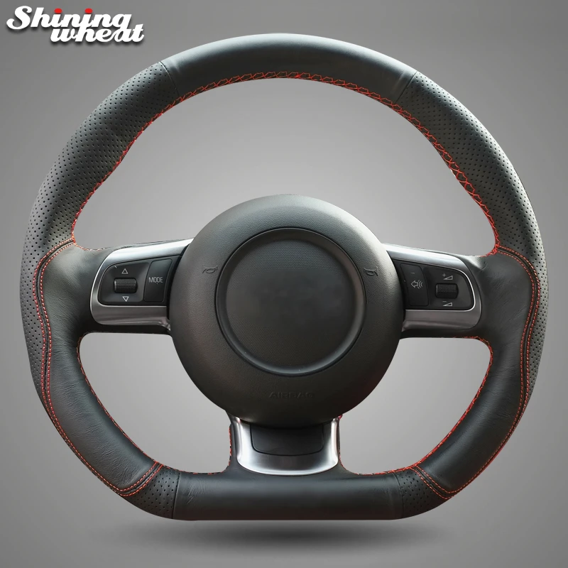 

Hand Sew Black Genuine Leather Car Steering Wheel Cover for Audi TT 2008-2013