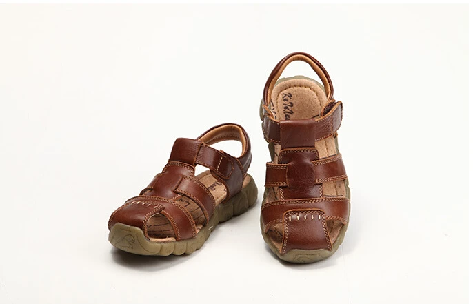 Новинка 4 цвета дизайн для маленьких мальчиков мягкие кожаные сандалии летняя