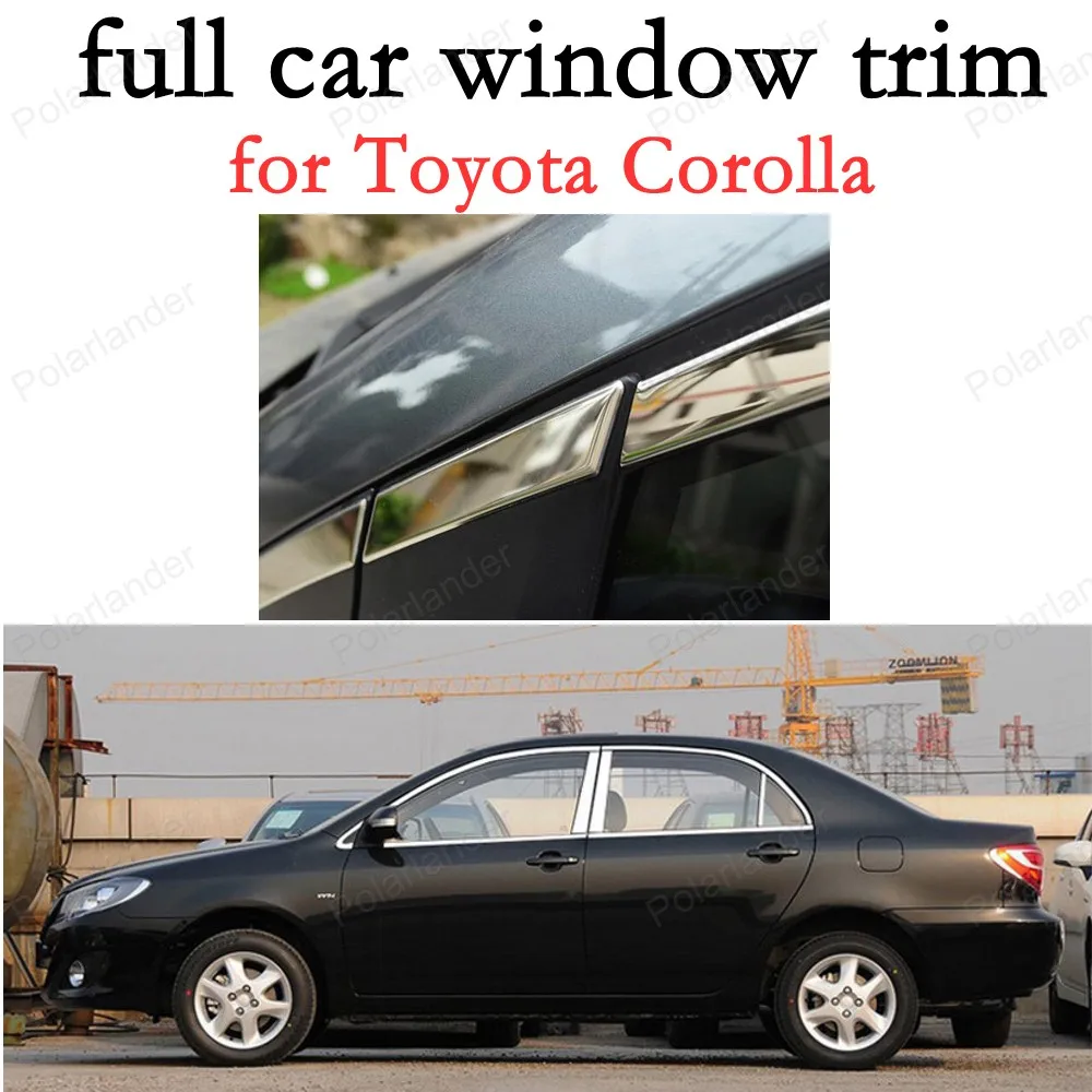 Автомобильные Внешние аксессуары из нержавеющей стали для отделки окон t-oyota Corolla