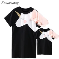 mother daughter dresses family matching clothes lace patchwork unicorn dress for mom daughter mommy and me clothes family look