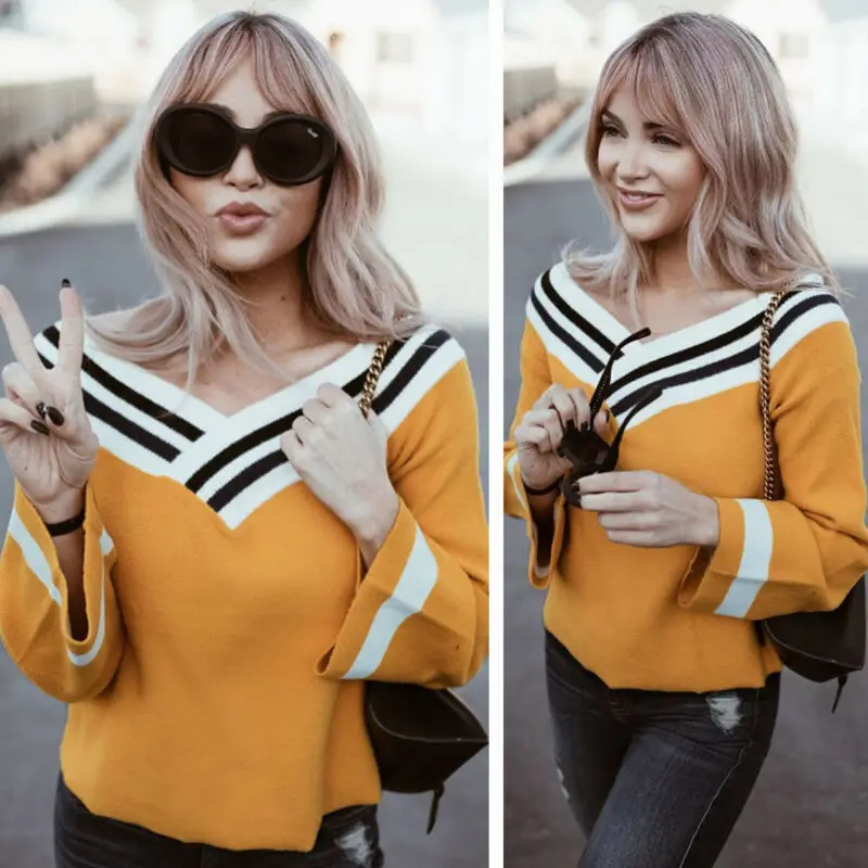 2019 Summer New Women's Long Sleeve Pullover Casual Blouse Loose Lady Jumper Shirt Tops | Женская одежда