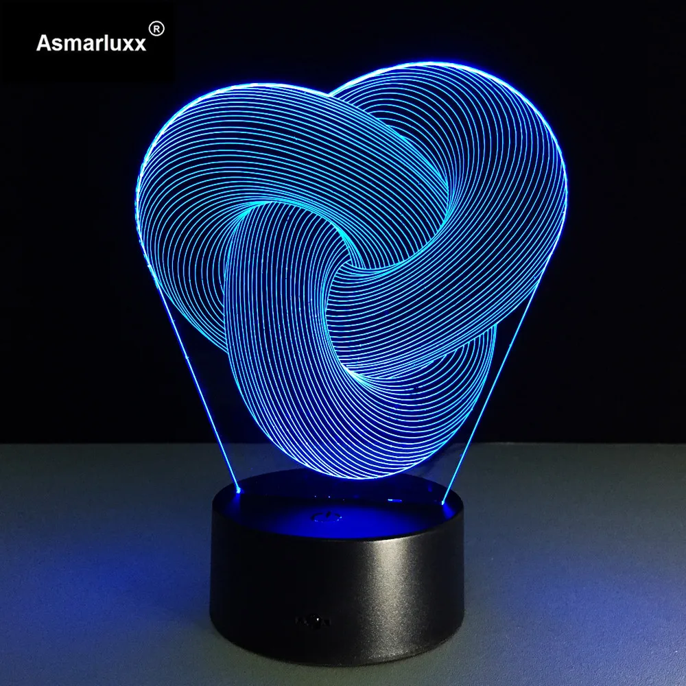 Абстрактный акриловый светильник светодиодный 3D лампа Ночной сенсорный Сенсор