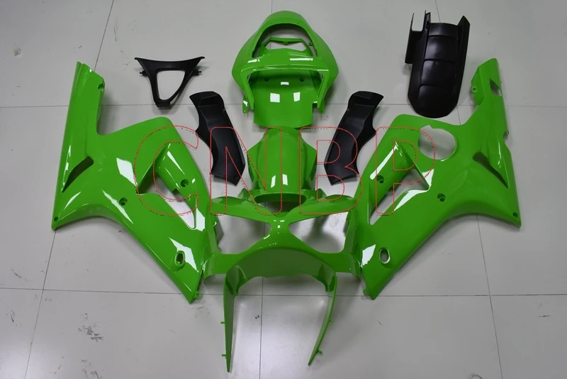 Мотоцикл обтекатель для Kawasaki Zx6r 2003-2004 зеленый набор для всего тела 636 Zx-6r 03 кузов 636 Zx-6r 2003 без краски