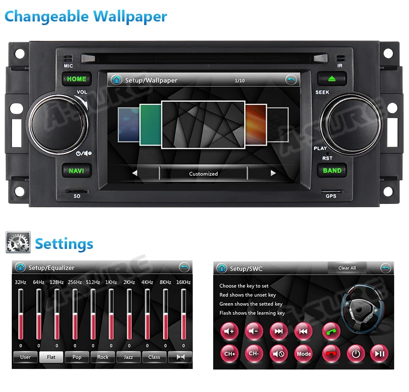 A-Sure 5 ''Авто Радио DVD стерео gps навигация для Jeep Grand Cherokee 2002-2004 Jeep Wrangler 2003-2006 16G rom OBD