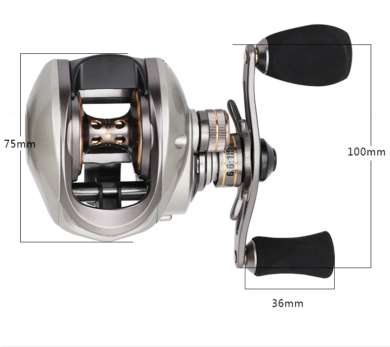Trulinoya baitcasing катушка 9+ 1BB Moulinet Рыболовные катушки для заброса приманки Drag power 6 кг Magent+ Центробежная двойная тормозная система 6,6: 1