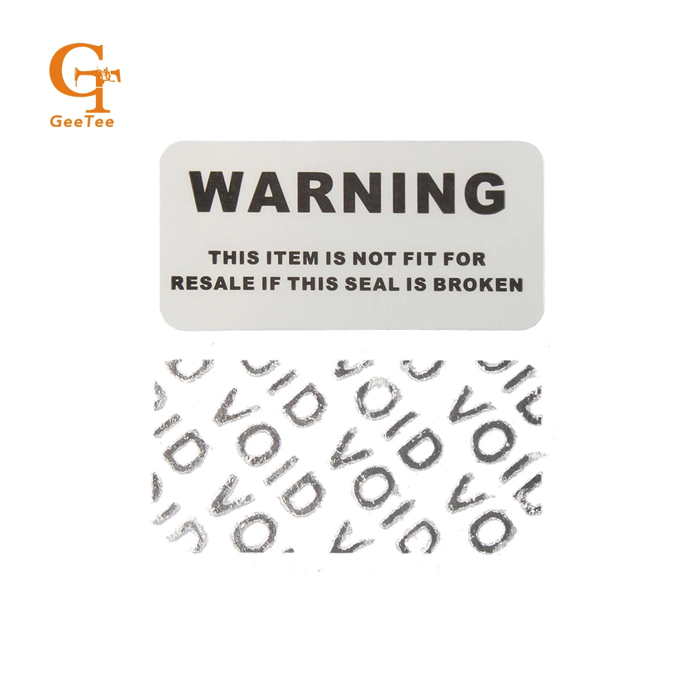 Одноразовые матовые серебряные предупреждающие наклейки Void при удалении