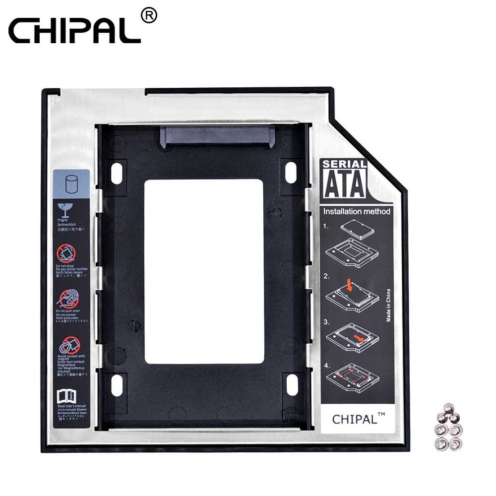 CHIPAL 10 шт. второго жесткого диска Caddy 9 5 мм SATA 3 0 2 дюйма ТБ SSD чехол со светодиодной