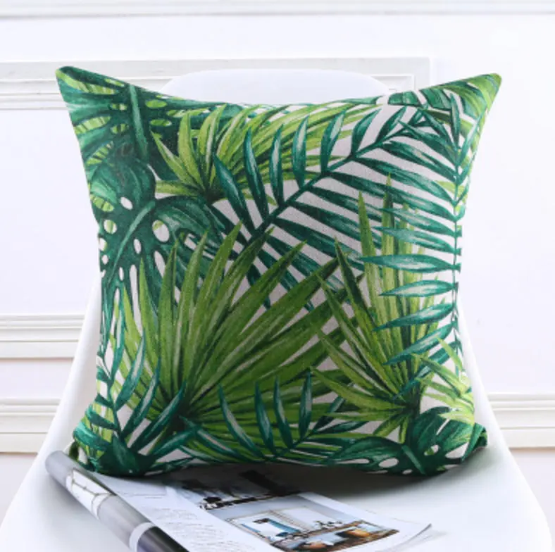 Бесплатная доставка! Подушка квадратной формы с зелеными растениями в