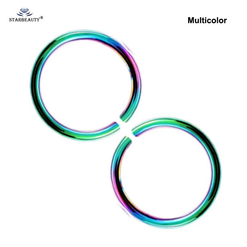 Multicolor x 2pcs 2 шт 20 г 0,8 мм Тонкий поддельный нос кольцо перегородка спираль ноздри пирсинг Лабрет губы поддельные пирсинг титана хряща поддельные серьги обруч - Окраска металла: Multicolor x 2pcs