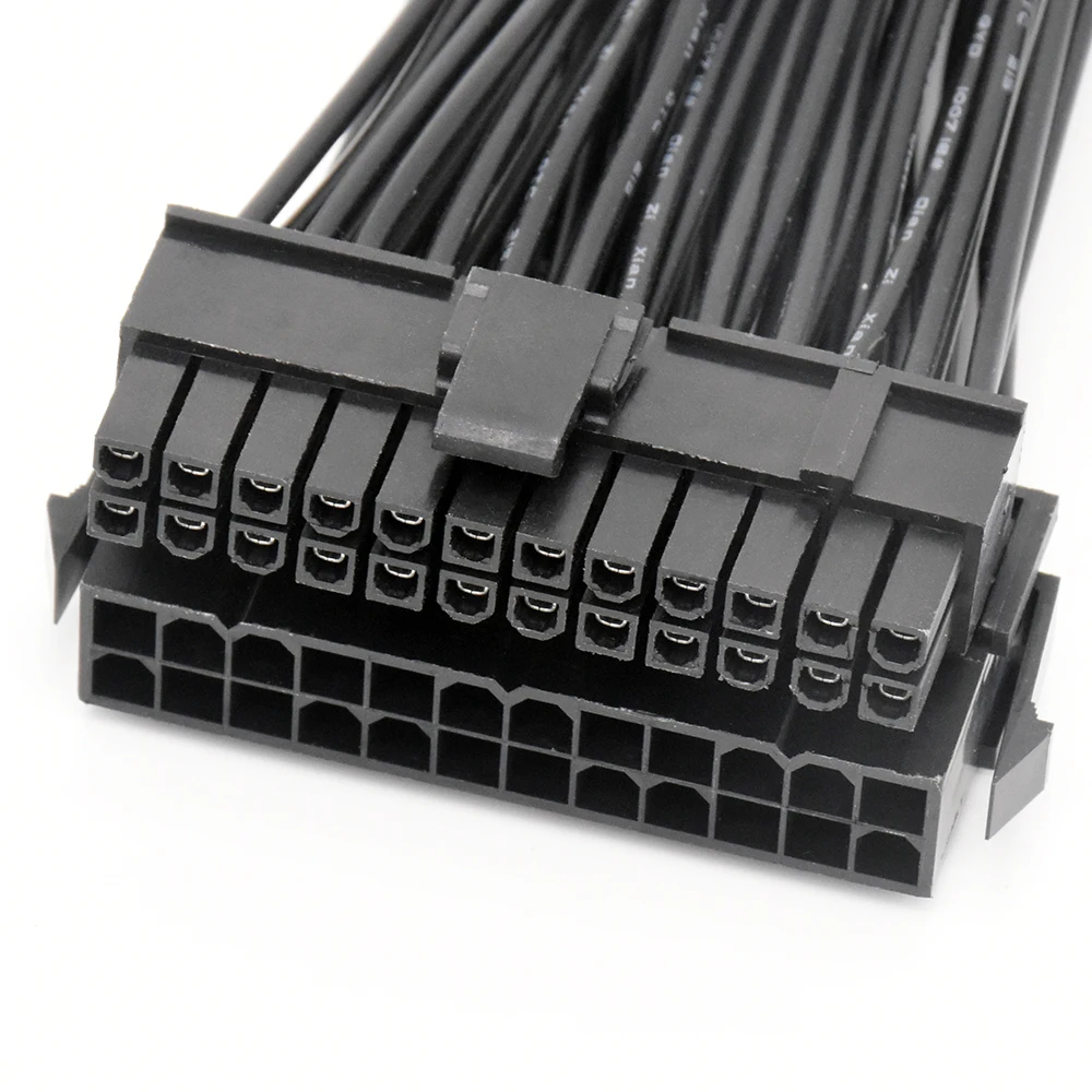 Оптовая продажа 24-контактный блок питания Удлинительный кабель 22 см штырь-гнездо