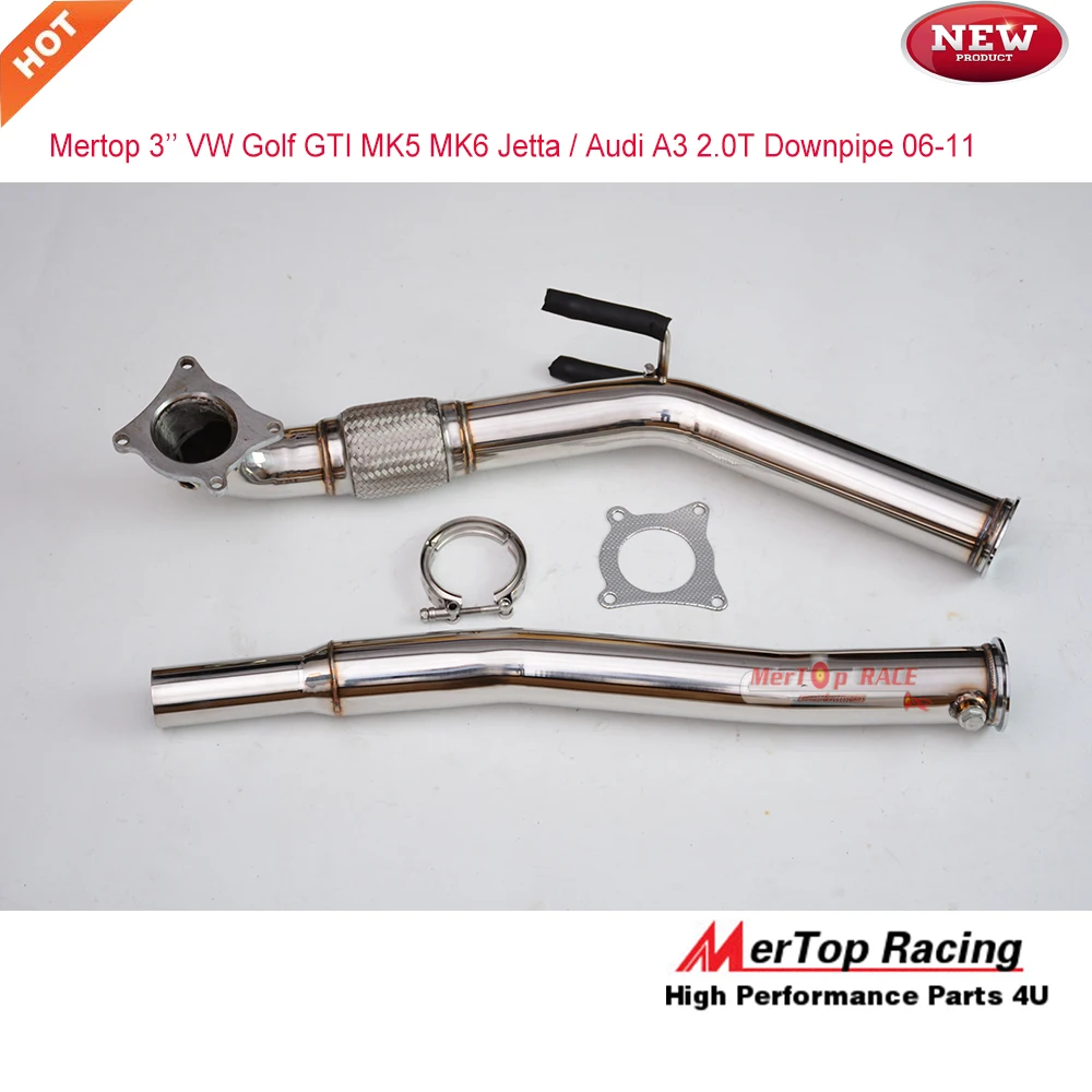 Выхлопная труба MERTOP RACE 3 ''mk5 MK6 /A3 Turbo Catless 2 0 T Decat Cat delet|deleter| |