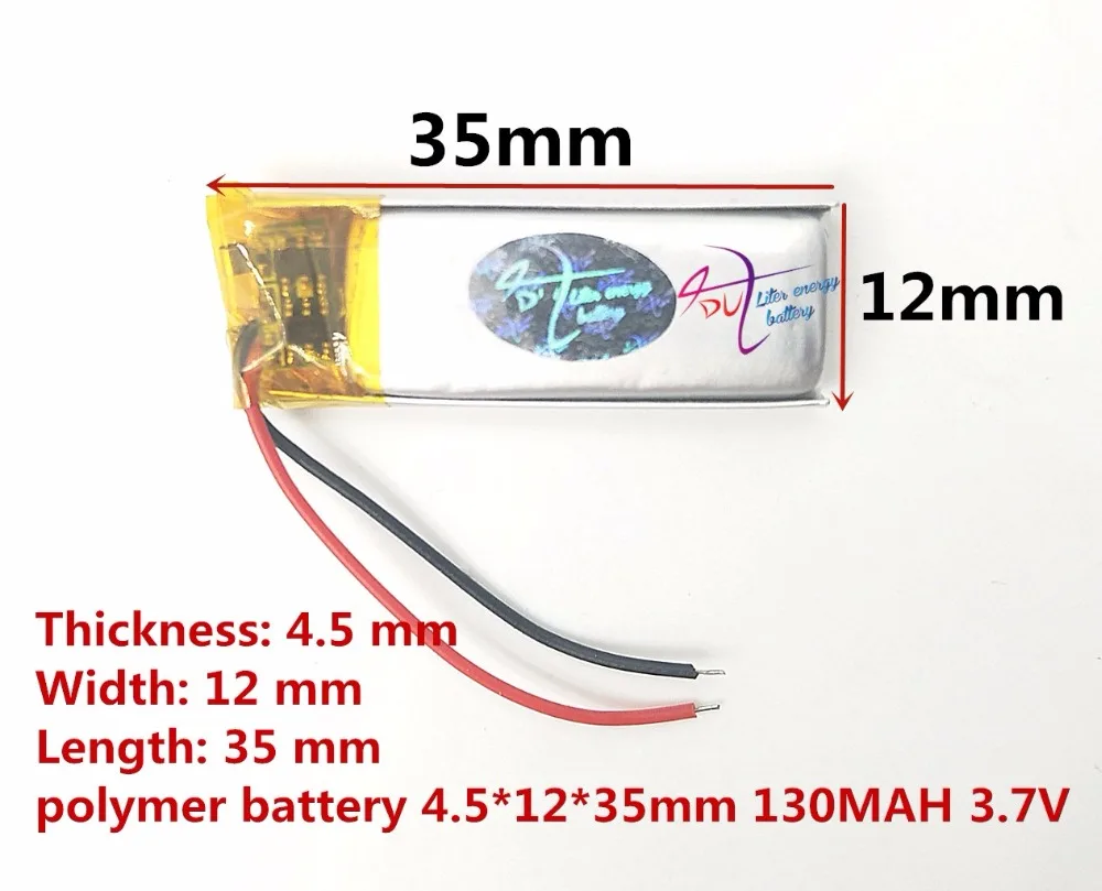 Низкий саморазряд 3 7 в аккумулятор lipo 451235 литий полимерный 130 мАч RC
