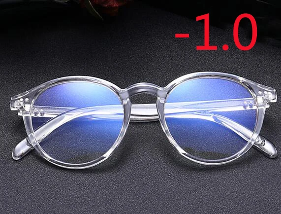 Myopia 100 Модные черные и прозрачные оправы очки для близорукости женские и мужские короткие очки для коррекции зрения-1-1,5-2-2,5-3-3,5-4 - Цвет оправы: Myopia 100