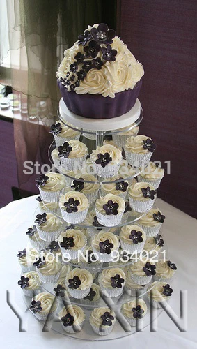 

6 Tier Clear Acrylic Cupcake And Cake Tower Display Stand Round Party Acrylic Cake Showcase Show Stand party decoration