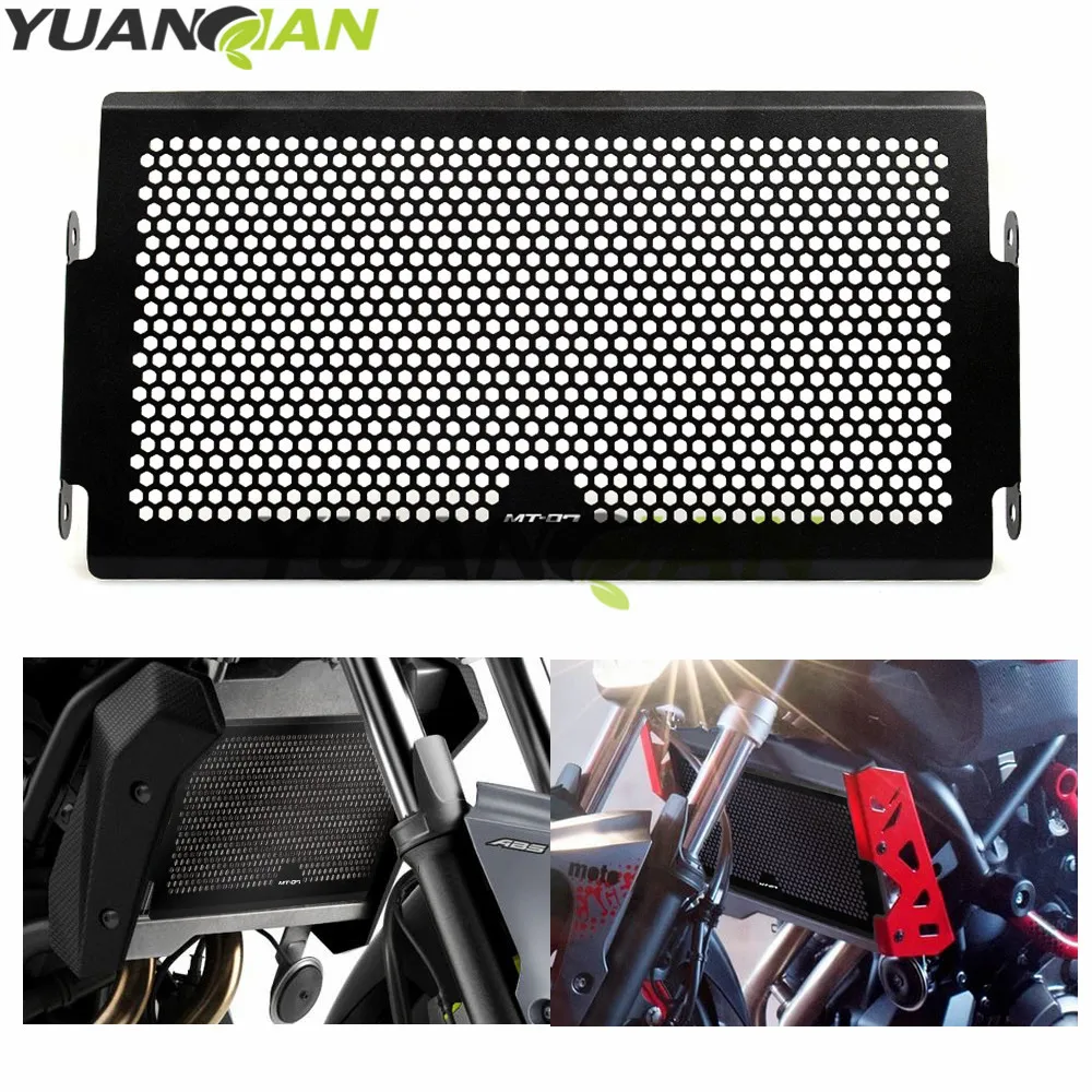 

FOR MT07 LOGO Motorcycle Radiator Protective Cover Grill Guard Grille Protector Silver For Yamaha MT 07 MT07 MT-07 2014-2015
