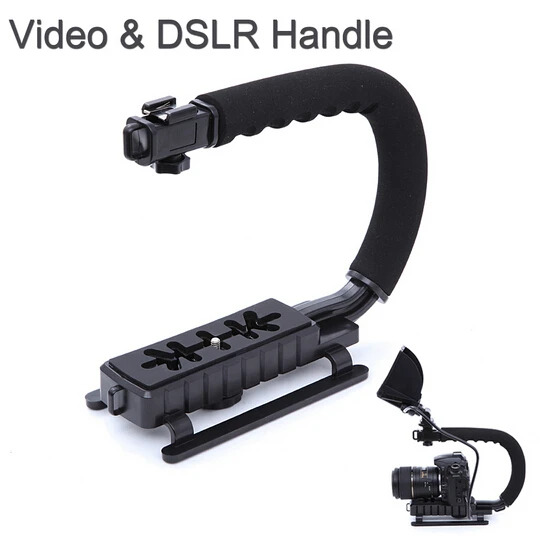 

C Shape flash Bracket holder Video Handle Handheld Stabilizer Grip for DSLR SLR Camera Phone Mini DV Camcorder 550d 650d d3500