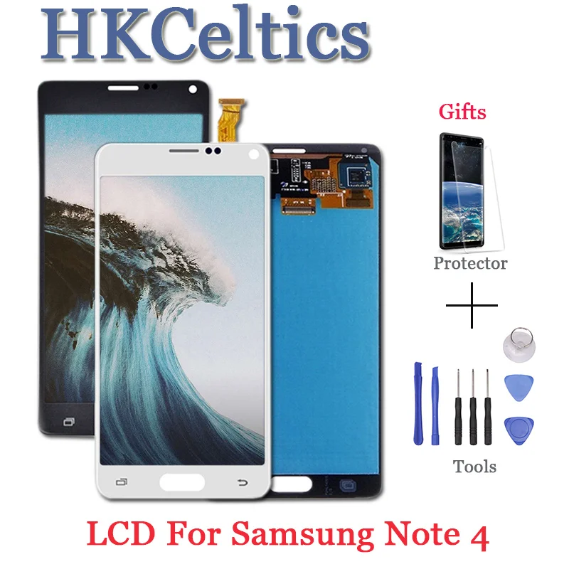 100% протестированный ЖК дисплей для Samsung Galaxy Note 4 Note4 N910 N910A N910F с сенсорным экраном
