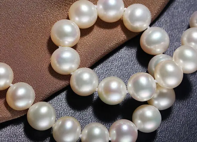 Superb GENUINE 18&quot9-10mm natural South Sea White Pearl Necklace 925silver | Украшения и аксессуары