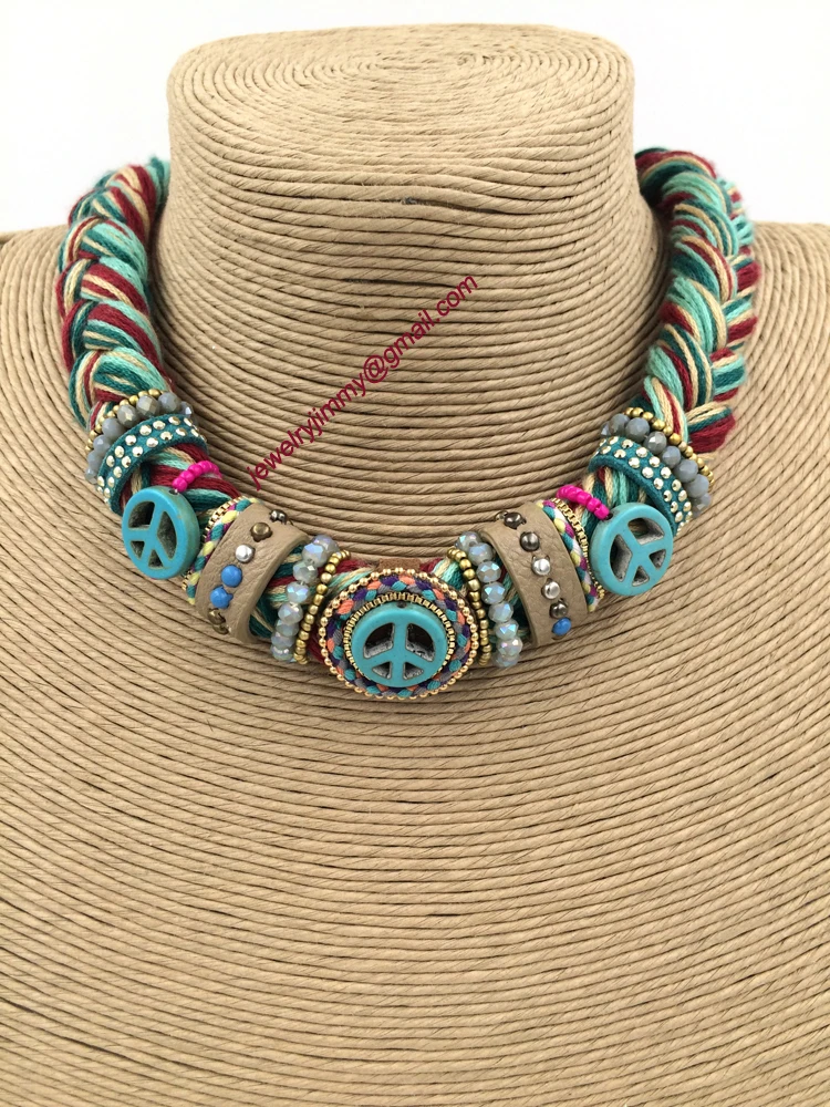 ?? 2016新しいファッションジュエリーハンド作るネックレス卸売自由奔放に生きるスタイルコリアーファムステートメントネックレス夏スタイル