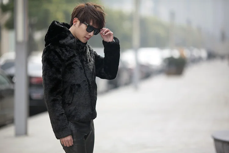 Мужская куртка больших размеров 2019 зимняя синтетическая меховая ткань с