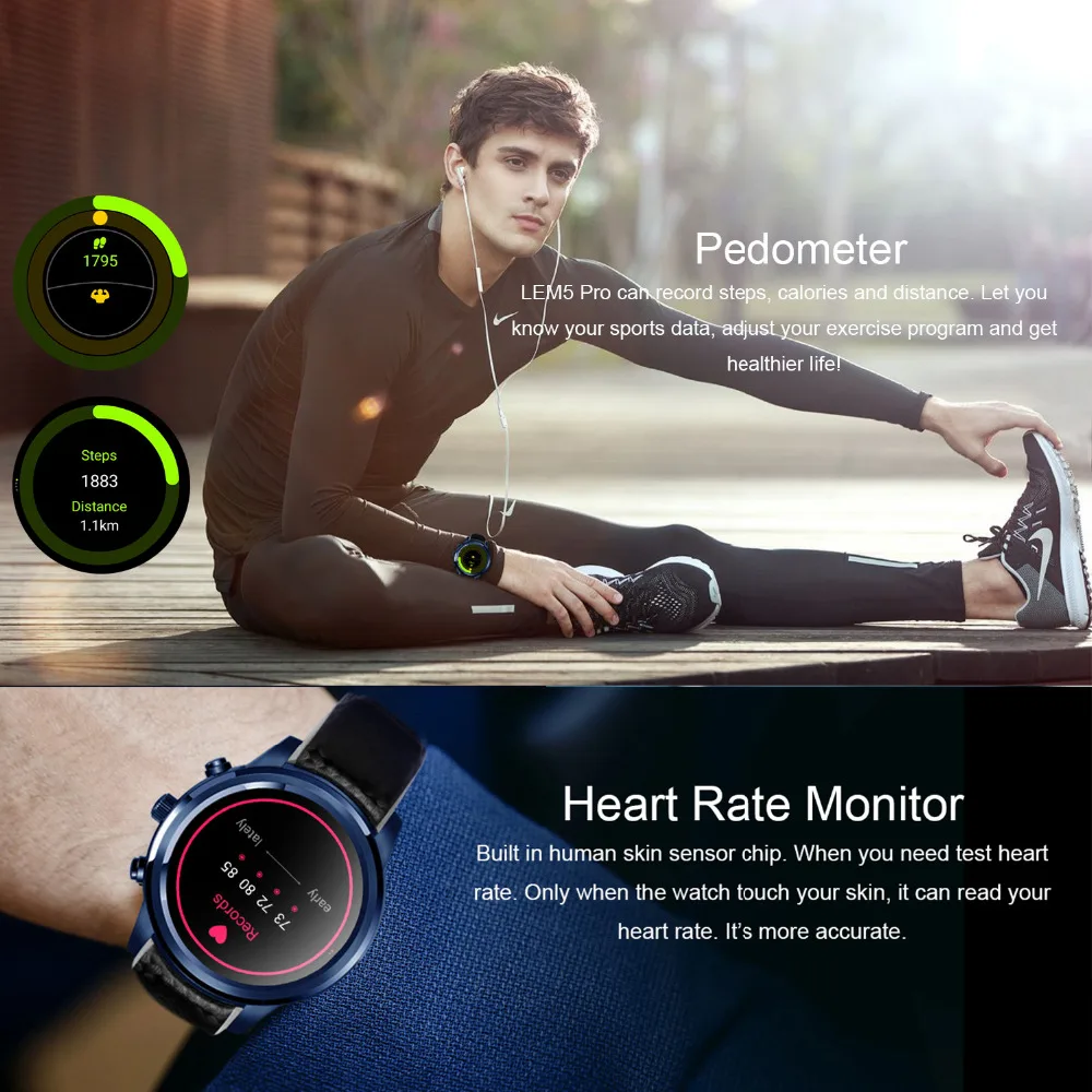 Спортивные Смарт часы Finow X5 LEM5 Bluetooth 2G + 16G MTK6580 носимые Устройства фитнес трекер 3G