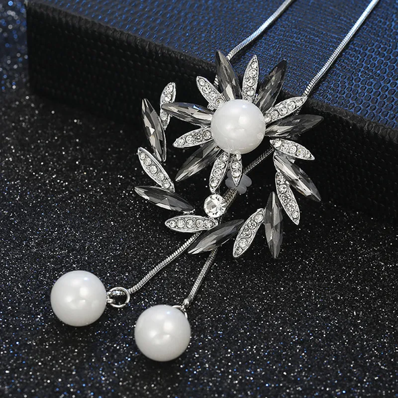 Новинка 2019 корейская мода дикая одежда длинное ожерелье с кристаллами цепочка