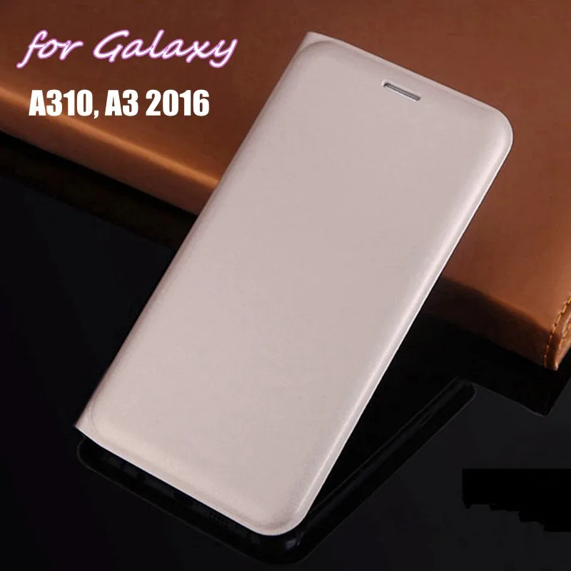 Тонкий кожаный флип-чехол для Samsung Galaxy A3 2016 A310 A310F A310H A310M
