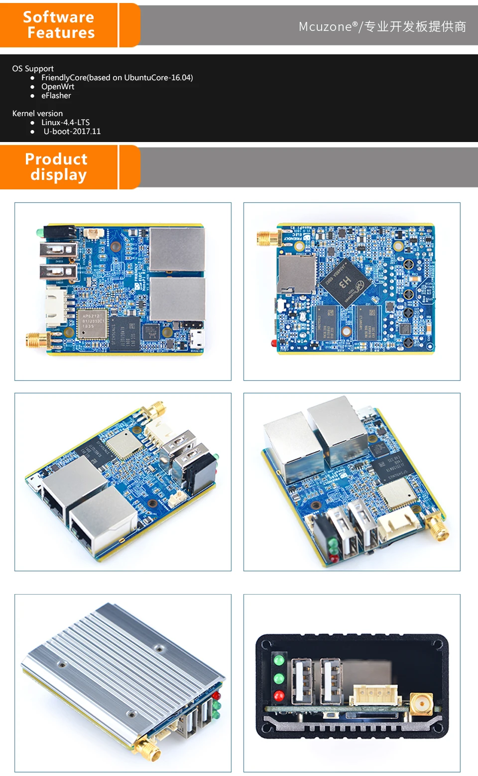 FriendlyELEC NanoPi R1 Allwinner H3 Гбит/с Ethernet встроенный Wifi Bluetooth OpenWRT cortex-A7 ETHERNET 8 ГБ eMMC