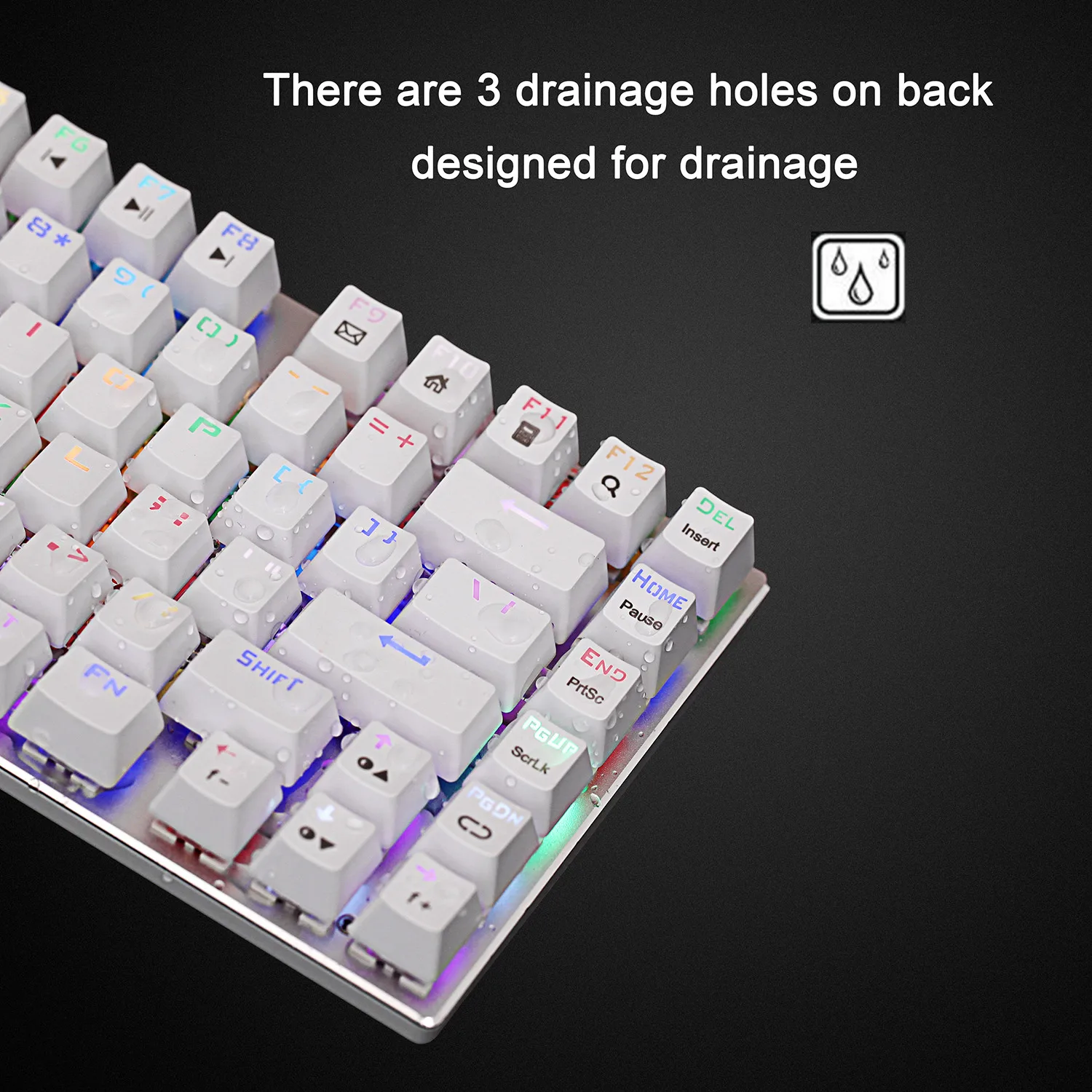 Z 88 небольшой игровая клавиатура механический Clicky переключатель RGB подсветкой синий переключатель Белый компактная конструкция 81-ключ раскладка клавиатуры