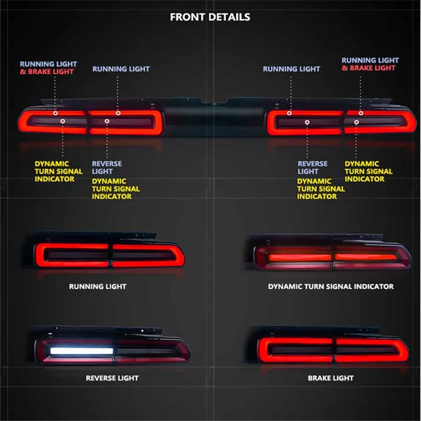 Vland полная СВЕТОДИОДНАЯ Лампа для Dodge Challenger задний фонарь/задний фонарь 2008 2014 с