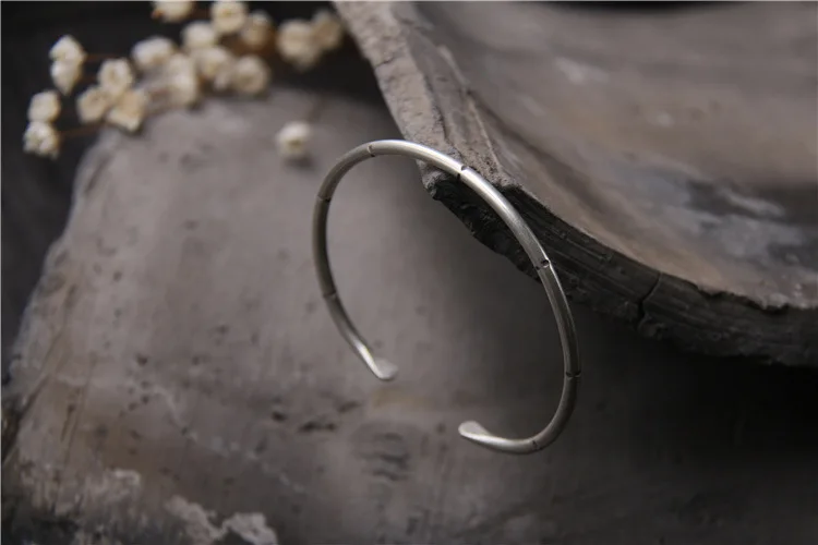 Серебряный тайский серебряный браслет ручной работы тонкое серебряное кольцо