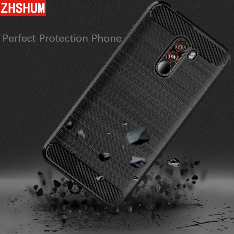 Чехол для спортивной камеры Xiao mi Pocophone F1 мягкий силиконовый бампер закаленное