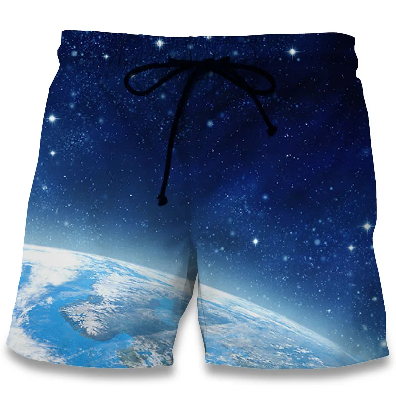 Модные пляжные повседневные шорты 2017 космическое звездное небо 3D принт