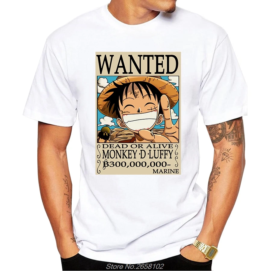 One Piece Luffy Wanted Order футболка из лайкры с коротким рукавом Мужская Аниме свободная