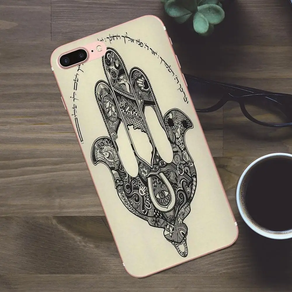 Хенна Хамса рука Фатимы Мэри Ом мягкий дизайн для Apple iPhone 4 5 5C SE 6 6S 7 8 Plus X Galaxy A3 A5 J1 J2