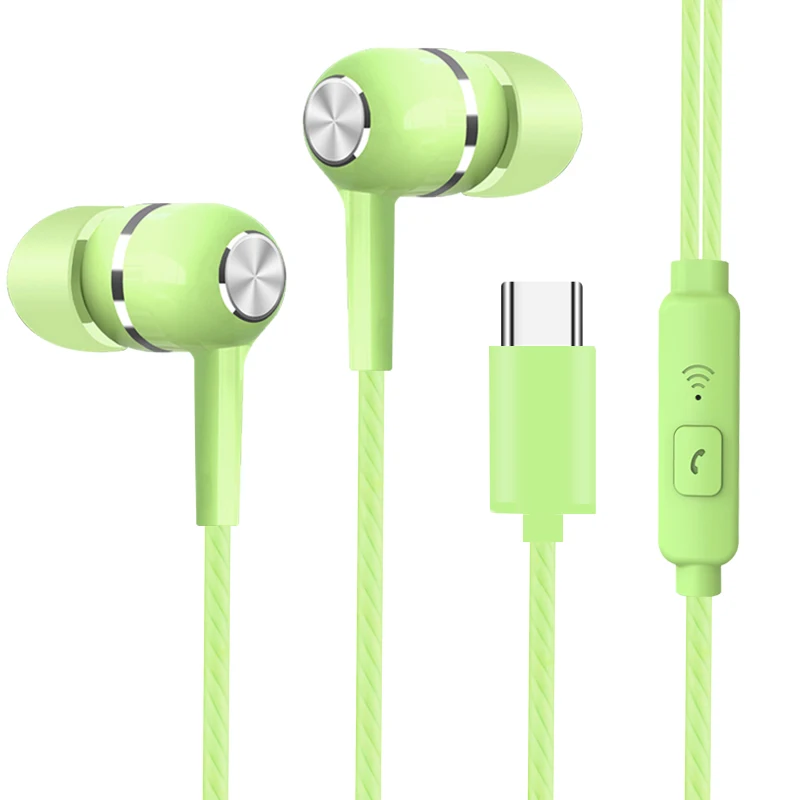 Green VPB интерфейс type-c полностью совместимые модные трендовые Универсальные наушники оптом - Цвет: Green