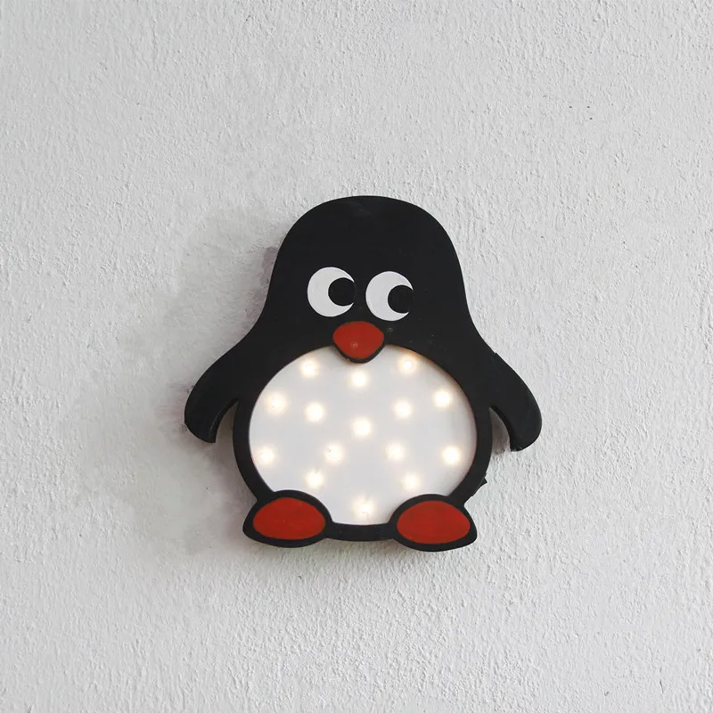 Мультфильм Европейский деревянный ночник светодио дный LED Детская комната