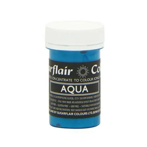 AQUA BLUE 30 цветов Sugarflair пастельные съедобные концентрированные пасты гель для еды торт чашка глазурь цвет 25 г - Цвет: AQUA BLUE