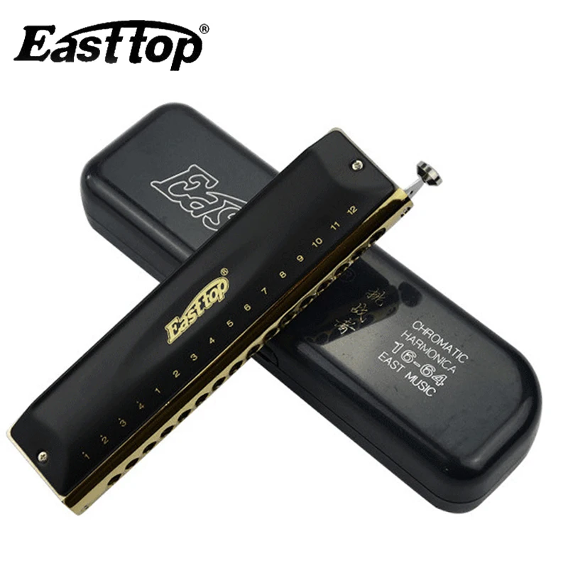 Easttop Профессиональный 16 отверстий 64 тон хроматической гармоника Губная гармошка музыкальный инструмент Ключ C Музыкальные инструменты