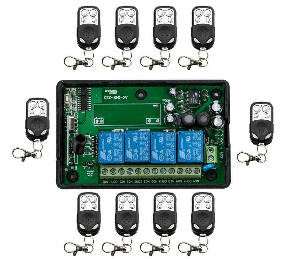 AC85v ~ 250V 110V 220V 230V 4CH RF беспроводной пульт дистанционного управления релейный