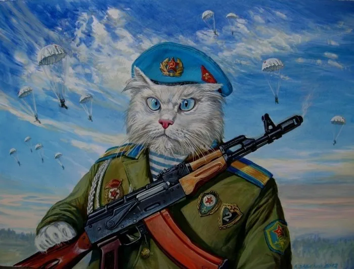 Советская кошка солдат Танк водителя иллюстрация Классическая Настенная