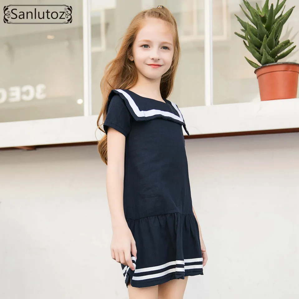 Детское летнее хлопковое платье с коротким рукавом и принтом | Детская одежда